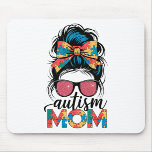 Tapis De Souris Sensibilisation sur l'autisme Messy Bun Autisme Ma
