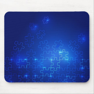 Tapis De Souris Sensibilisation sur l'autisme Mousepad Puzzle bleu