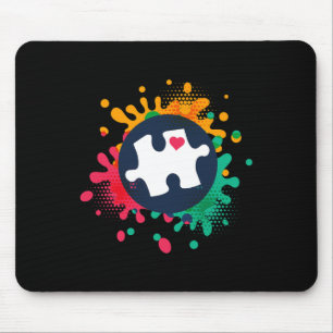 Tapis De Souris Sensibilisation sur l'autisme Puzzle Piece Love Au