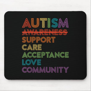Tapis De Souris Sensibilisation sur l'autisme Support Soins Accept