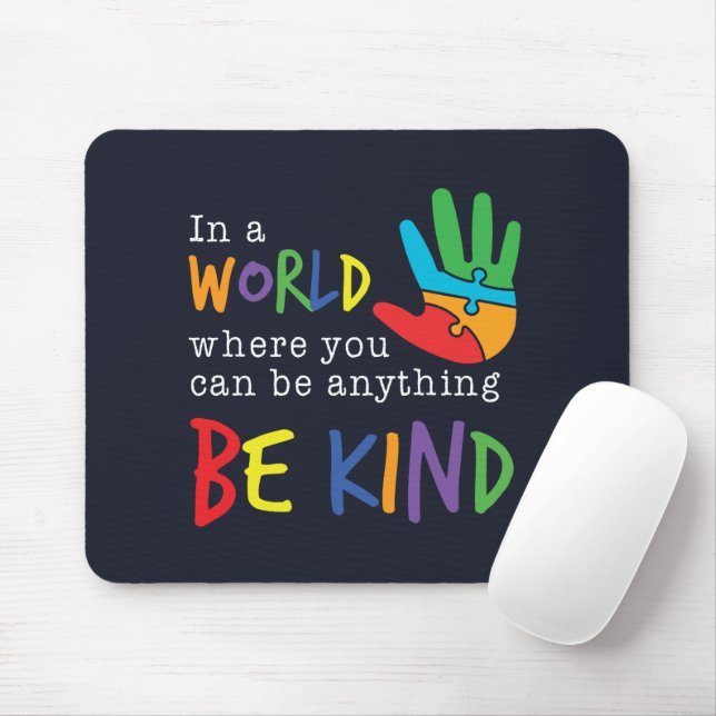 Tapis De Souris Sensibilisation sur l'autisme Support Soyez Gentil (Avec souris)