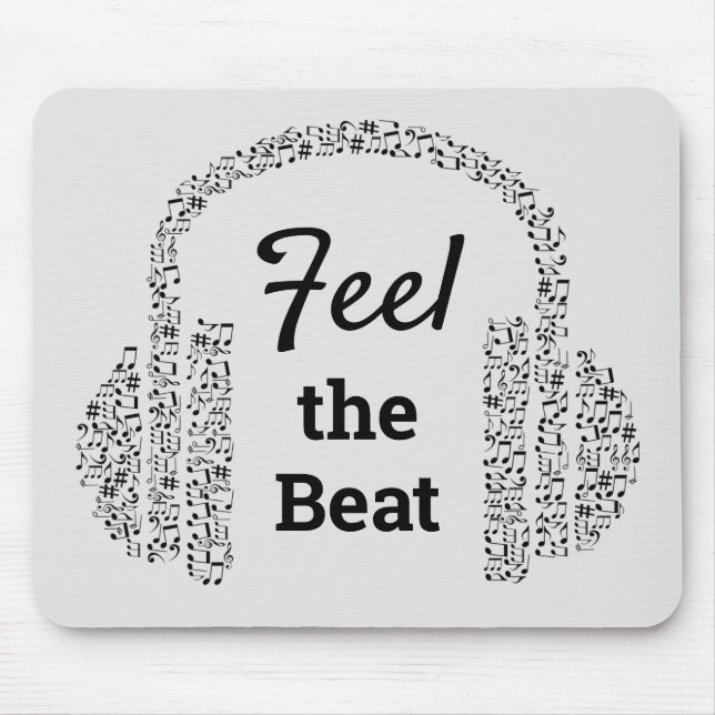 Tapis De Souris Sentez le casque de musique battante moderne (Devant)