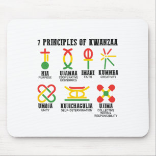 Tapis De Souris Sept Principes De Kwanzaa Fier Africain-Américain