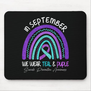 Tapis De Souris Septembre Nous Portons Turquoise &amp; Purple Suic