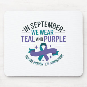 Tapis De Souris Septembre turquoise Et Violet Prévention du suicid