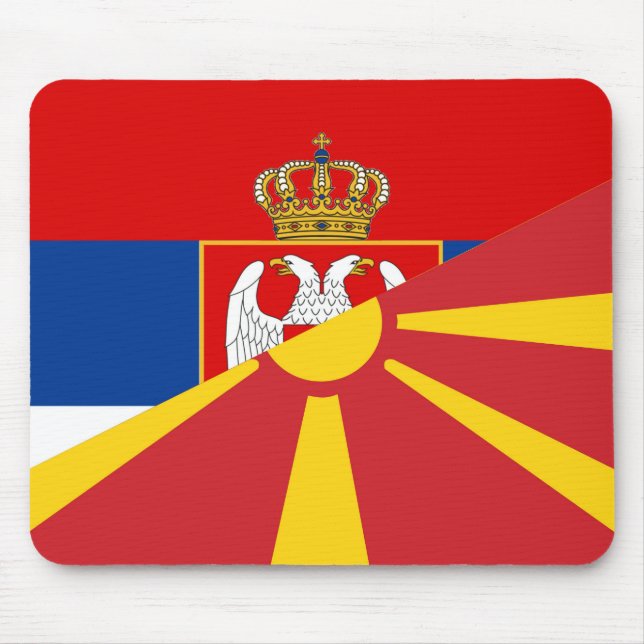 Tapis De Souris serbie macédoine drapeau pays demi symbole (Devant)