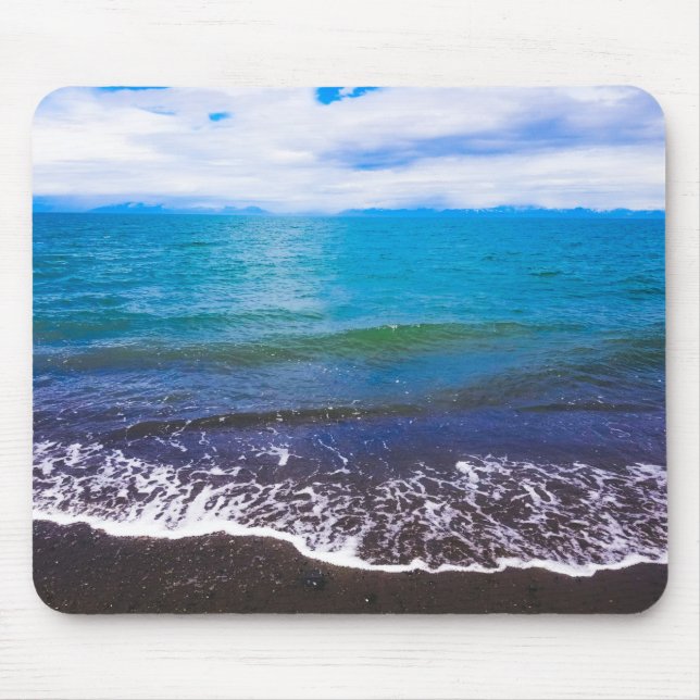 Tapis De Souris Serene Blue Ocean Waves Mousepad (Devant)