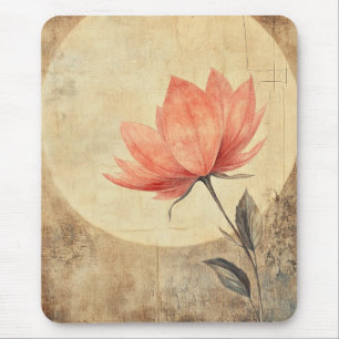 Tapis De Souris Sérénité rose Fleur et Lune