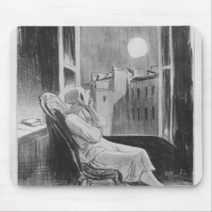 Tapis De Souris Série "Bas-Bleus de Les", lune d'O