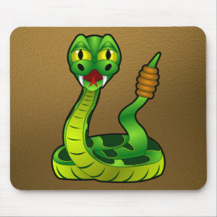 Tapis De Souris Serpent à sonnettes heureux