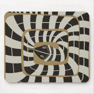 Tapis De Souris Serpent Abstrait rayé amusant dans les tons neutre