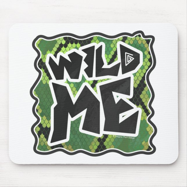 Tapis De Souris Serpent Wild Me noir et vert impression (Devant)