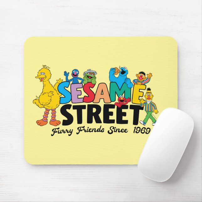 Tapis De Souris Sesame Street | Amis à Poils Depuis 1969 (Avec souris)