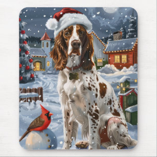 Tapis De Souris Setter Anglais Merveilleux Noël Hiver Joie de Noël