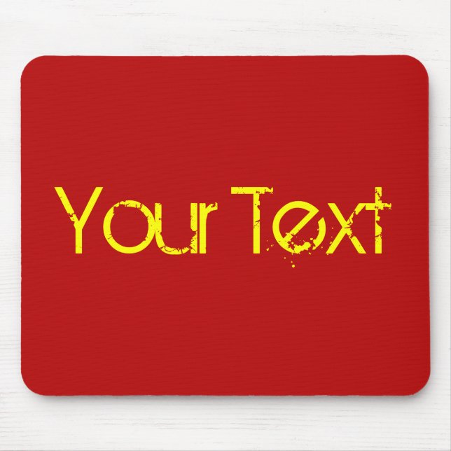 Tapis De Souris SEULEMENT COULEUR / rouge + votre texte (Devant)