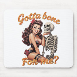 Tapis De Souris Sexy Halloween Vintage - "As-tu un os pour moi?"