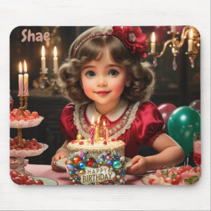 Tapis De Souris SHAE ~ Fille d'anniversaire Vintage ~ Mousepad