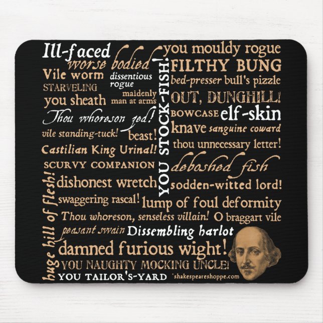 Tapis De Souris Shakespeare insulte la collection (Devant)