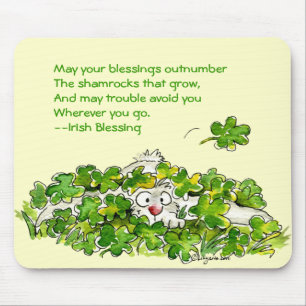 Tapis De Souris Shamrock bénissant le jour Mousepads de St