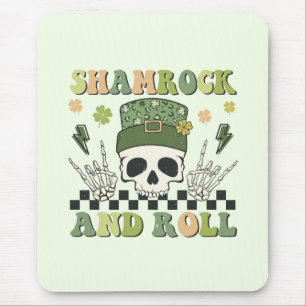Tapis De Souris Shamrock et rouleau - Clover de squelette