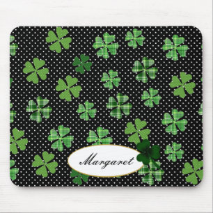Tapis De Souris Shamrock personnalisé et trèfle à quatre feuilles