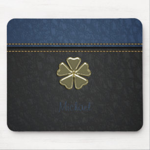 Tapis De Souris Shamrock Saint Patrick`s Day, Cuir bleu