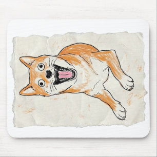 Tapis De Souris Shiba Inu hurlant drôle - Crayon de Chaos Interne