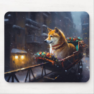 Tapis De Souris Shiba Inu Saison Festive de Noël