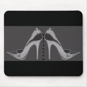 Tapis De Souris Shiny Silver Stiletto Art