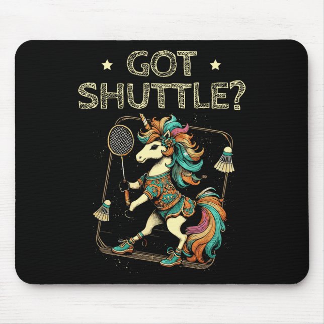 Tapis De Souris Shuttle Badminton Player Shuttle Racket 2 (Devant)