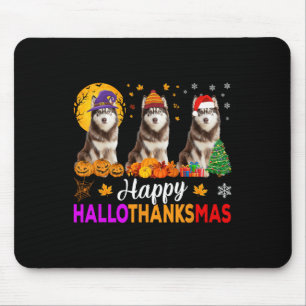 Tapis De Souris Sibérie Husky Chien Halloween Noël Hallomerci
