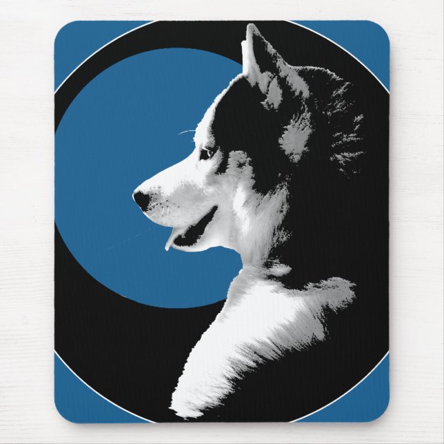 Tapis De Souris Sibérie Husky Mousepad Cadeaux Malamute Chiens De  (Devant)