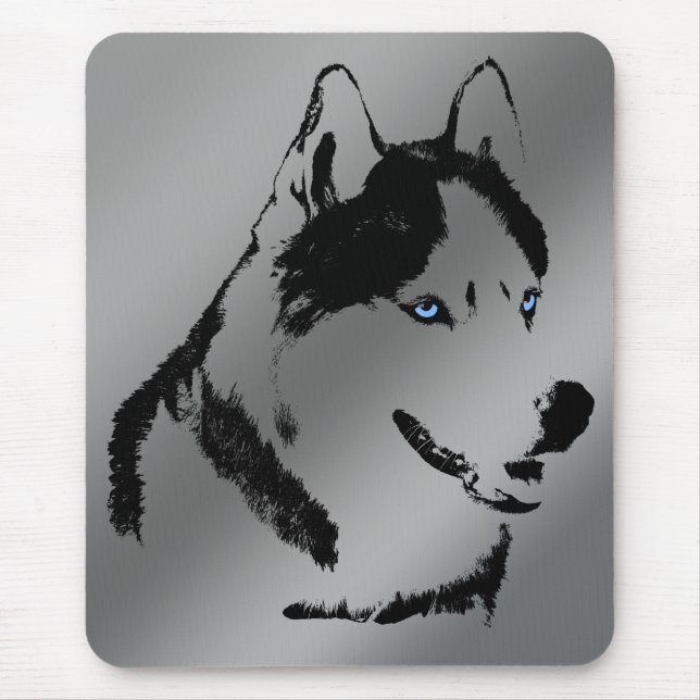 Tapis De Souris Sibérie Husky Mousepad Cadeaux Malamute Chiens De  (Devant)