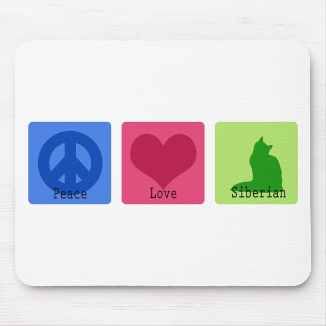 Tapis De Souris Sibérien d'amour de paix (Devant)