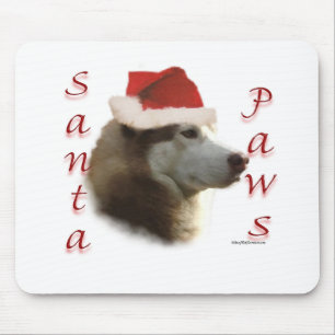 Tapis De Souris Sibérien Husky Père Noël Paws