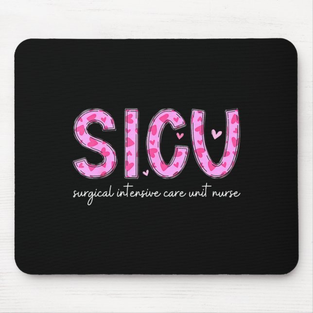 Tapis De Souris Sicu Nurse Heart Valentines Day Surgical Intensive (Devant)