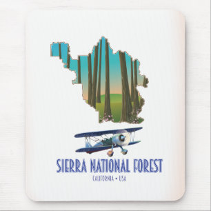 Tapis De Souris Sierra Forêt California USA carte