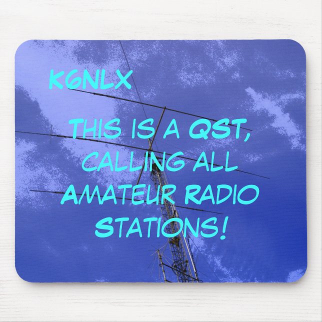 Tapis De Souris SIGNE D'APPEL Radio Amateur QST Mousepad (Devant)