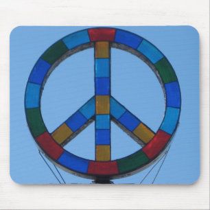 Tapis De Souris Signe de paix de plage d'océan