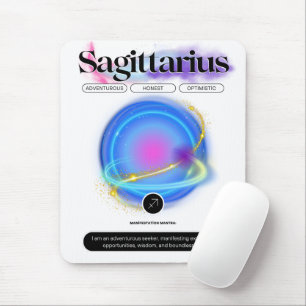 Tapis De Souris Signe moderne Zodiac Sagittarius Citation Élément