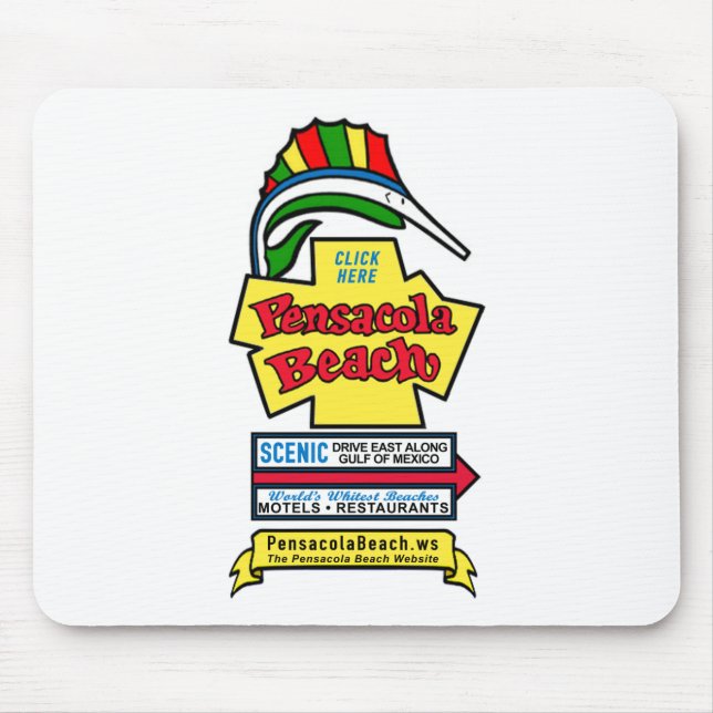 Tapis De Souris Signe Mousepad de plage de Pensacola (Devant)