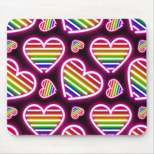 Tapis De Souris Signes néons du coeur de fierté