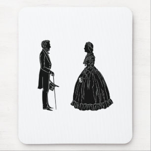 Tapis De Souris silhouette d'abraham lincoln et de mary todd linco