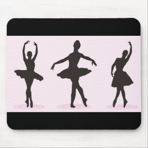 Tapis de souris silhouette de ballerine de ballet