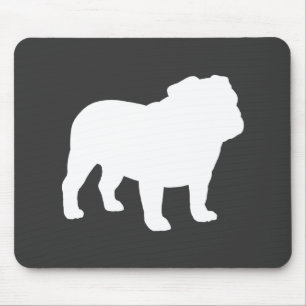 Tapis De Souris Silhouette de Bulldog  Amoureux des chiens Cool