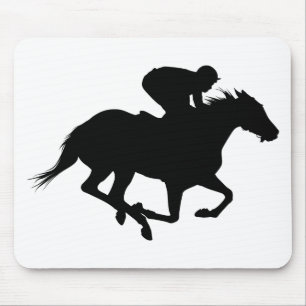 Tapis De Souris Silhouette de cheval de course