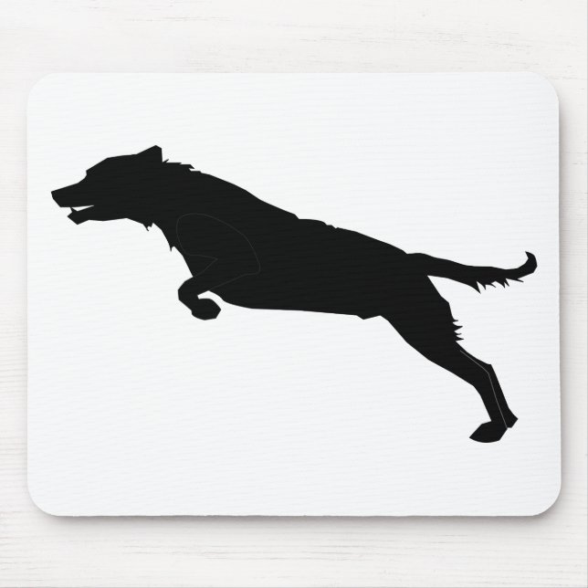 Tapis De Souris Silhouette de chien de saut (Devant)