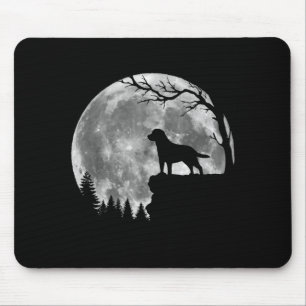 Tapis De Souris Silhouette de chien Labrador Retriever Lune Hallow