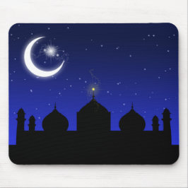 Tapis De Souris Silhouette de la mosquée la nuit - Mousepad