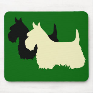 Tapis De Souris silhouette de Terrier écossais noir/roux
